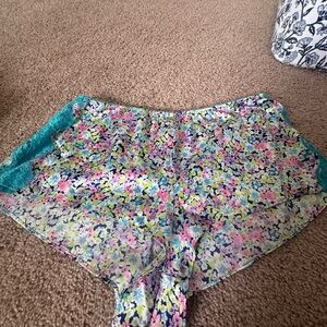 Victoria Secret Floral Lace Trim Sleep Shorts